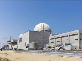 This undated photograph released by the United Arab Emirates' state-run WAM news agency, shows the under-construction Barakah nuclear power plant in Abu Dhabi's Western desert. The UAE on Sunday denied a claim by Yemen's Shiite rebels that a rebel-fired missile targeted the plant.