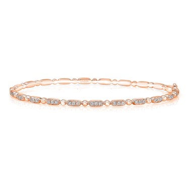 Stack on a trending style by giving one or more Rodeo stackable diamond beaded bangles. Choose from three shades of 14-karat gold in yellow, rose or white. From $2,950.