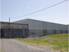 The unfinished arena building in Pincourt as seen in 2014.