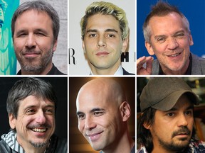 Quebec filmmakers, clockwise from top: Denis Villeneuve, Xavier Dolan, Jean-Marc Vallée, Philippe Falardeau, Kim Nguyen, Robin Aubert