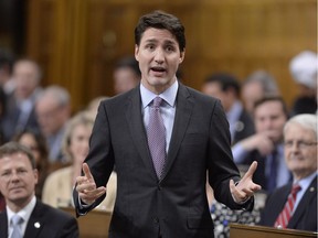 Prime Minister Justin Trudeau rises during question period in the House of Commons in Ottawa Dec. 11, 2017.