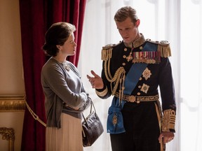 Claire Foy and Matt Smith in a scene from The Crown: It's as addictive as a heavily laced gin and tonic to lovers of all libations British, Bill Brownstein says.
