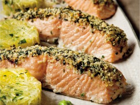 A seasoned crust adds a distinctive flavour to salmon fillets in this recipe from a new Indigenous cookbook.