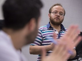 Abhishek Gupta holds a workshop on artificial intelligence at Concordia University in Montreal on Thursday, December 7, 2017. Various computer scientists, researchers, lawyers and other techies have recently been attending biweekly meetings in Montreal to discuss life's big questions - as they relate to our increasingly intelligent machines.