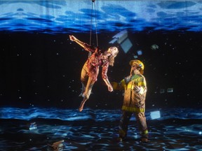 Temporel is “much more character-based” than most circus shows, says Les 7 Doigts’ Isabelle Chassé, pictured with co-star Patrick Léonard. The performers interact with a range of digital effects, but Chassé says “the physical work is very fine, very subtle."