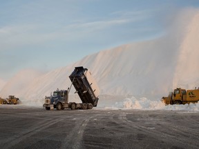 The Angrignon Blvd. snow dump is seen on Wednesday, Jan. 17, 2018.