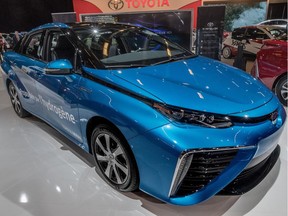 The Toyota Mirai is a hydrogen fuel cell car that will be available in Quebec this year.