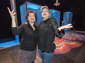 The Baklawa Recipe centres on the daughters of Lebanese friends who settled in Montreal, but the play "is not only about immigration; it’s also about being a woman,” says playwright Pascale Rafie, left, with director Emma Tibaldo at Centaur Theatre.