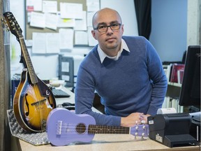 Omar Soto-Rodriguez oversees the musical instrument lending library in Pierrefonds.