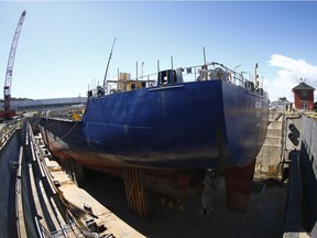The Asterix (Resolve Project) boat is pictured in the dry dock at the Davie Shipyard in Levis on Monday September 12, 2016