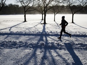 A runner on a winter's day