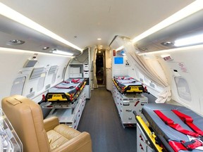 Interior of air ambulance used in Quebec.