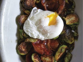 Crispy Brussels sprouts with pancetta and poached eggs from Farm to Chef by Lynn Crawford