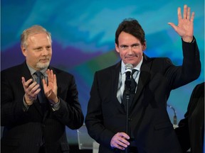 Flashback to April 2017: Jean-François Lisée cheers on Pierre Karl Péladeau. In a radio interview this week, PKP gave the PQ leader "a chilly non-endorsement," Don Macpherson writes.