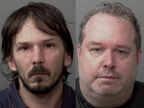 Montreal police raided the homes of  Philippe Lalonde (right), 47, and Barry Mark Collin, 39. Police arrested the men after finding a large cache of illegal drugs as well as a sum of cash in their homes. Courtesy of SPVM