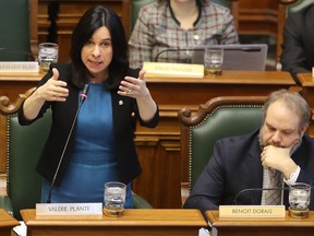 Valérie Plante speaks during a city council meeting Jan. 24, 2018, during which a vote will be held on her first Montreal budget.