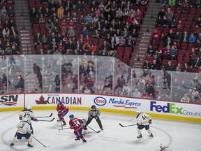 Plenty of empty seats are seen in the Bell Centre lower as the Montreal Canadiens face the Buffalo Sabres on Feb. 3, 2016 in Montreal.