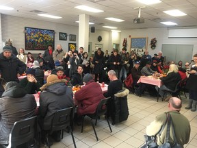 Montreal mayor Valérie Plante attends the Feast of the Three Kings at the Accueil Bonneau day centre for the homeless.