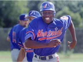 Vladimir Guerrero during practice at training camp in 1997.