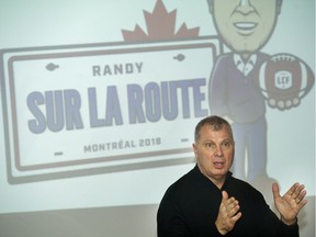 CFL commissioner Randy Ambrosie speaks to Alouettes season-ticket holders during a town hall event at the McCord Museum on Thursday night.