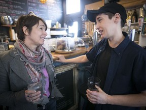 Project Montréal's Marie Plourde, left, said she's "devastated” by the rent hikes that have forced Le Cagibi, co-owned by Jess Lee, out of the Mile End neighbourhood. “It’s dramatic. I support all the business owners who are there, who are resisting, who are worried. (Pierre Obendrauf / MONTREAL GAZETTE)