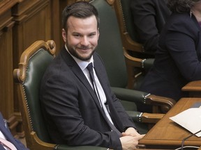 Ahuntsic-Cartierville city councillor Hadrien Parizeau in the Montreal council chambers on Monday February 19, 2018. He was appointed to Montreal's executive committee, responsible for sports, leisure and youth.
