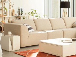 EQ3's Marten Sectional Sofa creates lots of seating on a long wall.