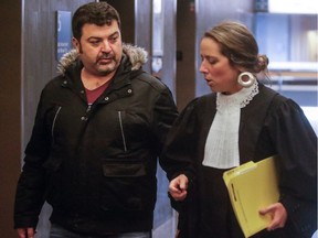 Hisham Saadi with lawyer Caroline Braun at the Palais de Justice in Montreal, on May 4, 2017