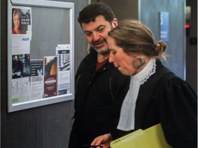 Hisham Saadi is seen with his lawyer, Caroline Braun, on May 4, 2017.
