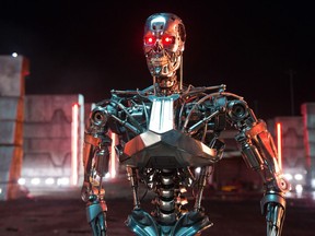 This photo provided by Paramount Pictures shows, Series T-800 Robot, in "Terminator Genisys," from Paramount Pictures and Skydance Productions.