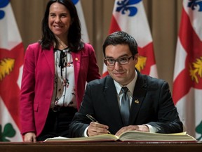 Older Montreal entrepreneurs — and the business community at large — need the Centre de transfert d'enterprise du Québec, says Robert Beaudry, here with Mayor Valérie Plante.