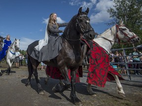 Members of Cavaland take to the riding ring during the Au Galop festival in July 2017.