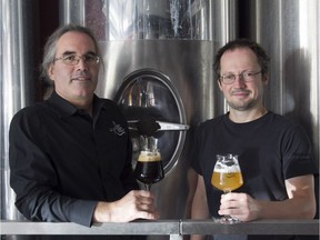 Master brewer Jean Francois Gravel, left, and Stephane Ostiguy at their microbrewery  Dieu du Ciel in Montreal on Thursday October 6, 2016.