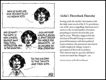 Aislin's Throwback Thursday cartoon for Feb. 8, 2018.
