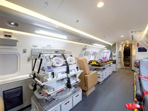 Interior of Quebec air ambulance.