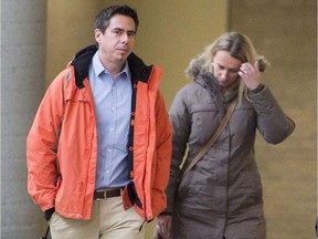 Magdalena Biron and Bernard Biron, whose daughter Vanessa was severely mauled by a pit bull-type dog, leave the courtroom in Longueuil, Que., on February 20, 2018. A Quebec judge is expected to hand down his verdict today for a man whose pit bull-type dog allegedly mauled a young girl. Karim Jean Gilles stood trial near Montreal this week on a charge of criminal negligence causing bodily harm.