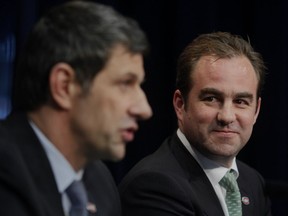 Montreal Canadiens owner Geoff Molson at news conference announcing Marc Bergevin as the the team's new GM in Brossard on May 2, 2012.