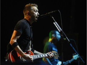 Tim McIlrath of Rise Against in concert at the Bell Centre in Montreal, on Wednesday, September 12, 2012.