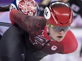 Canadian short track speed skater Kim Boutin competes in the women's 1,500 metres at the Pyeongchang Olympics on Feb. 17.