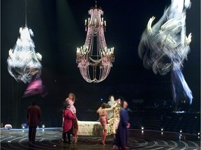 Members of Cirque du Soleil perform a number from the Corteo in April 2005.