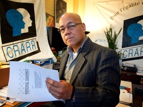 Fo Niemi (pictured in 2013) says his Centre for Research-Action on Race Relations will help Jason Withrow try to get back his licence and help him prepare a criminal defence.