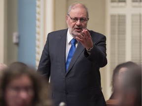 Pierre Arcand responds to the Opposition during question period Tuesday, November 15, 2016 at the legislature in Quebec City.