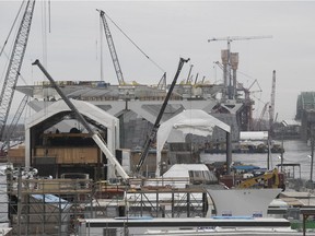 The work site of the new Champlain bridge on Friday February 23, 2018.