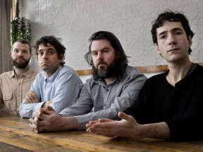 Unlike some underground bands, Suuns aren't afraid to take inspiration from mainstream music. "There’s been a lot of really exciting stuff happening, so it makes sense to interact with that," says Liam O'Neill, left, with Ben Shemie, Joseph Yarmush and Max Henry.