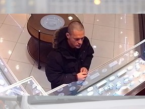 Police say the suspect turned up twice at the counter of Diamants Elinor in Carrefour Laval on Feb. 5.