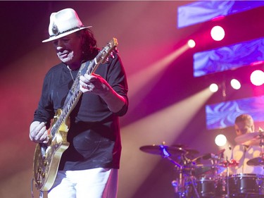 Musician Carlos Santana and his band perform at the Bell Centre, in Montreal, March 21, 2018.