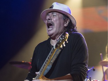 Musician Carlos Santana and his band perform at the Bell Centre, in Montreal, March 21, 2018.