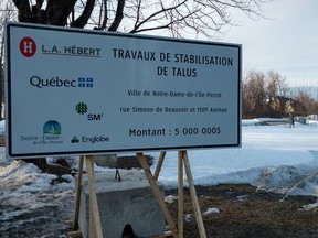 Notre-Dame-de-l'Île-Perrot announced the completion of work to stabilize an embankment that was a potential risk for a landslide.