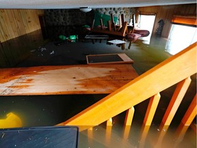 A completely flooded basement in Pierrefonds in May 2017: "As much of a nightmare as the floods of 2017 were to live through, the ongoing horror that some survivors are still experiencing is arguably worse," Fariha Naqvi-Mohamed writes.