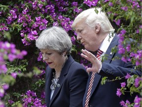 U.S. President Donald Trump with British Prime Minister Theresa May at the 2017 G7 summit in Taormina, Italy. It didn't go so well. Will relations bloom this time around?